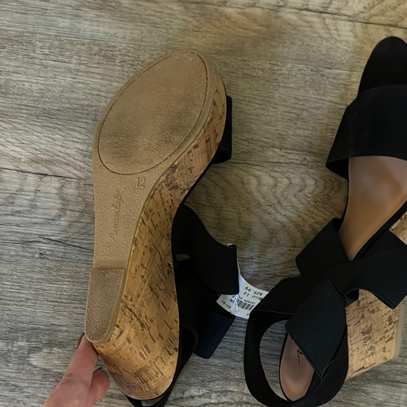 NEW! American Eagle Outfitters Black Sandals Size 12 - Picture 3 of 4